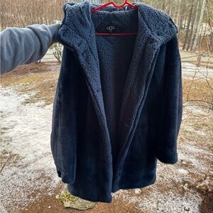 UGG Navy Faux Fur/Sherpa Jacket